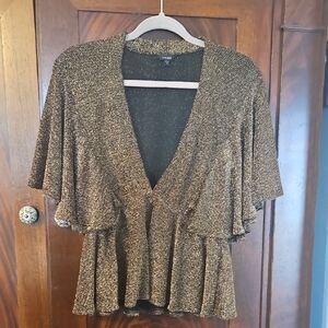 Guess Black and Gold Shimmer Blouse